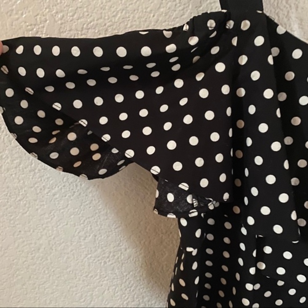 Zara Basic Off Shoulder Polka Dot Top Xs - image 3
